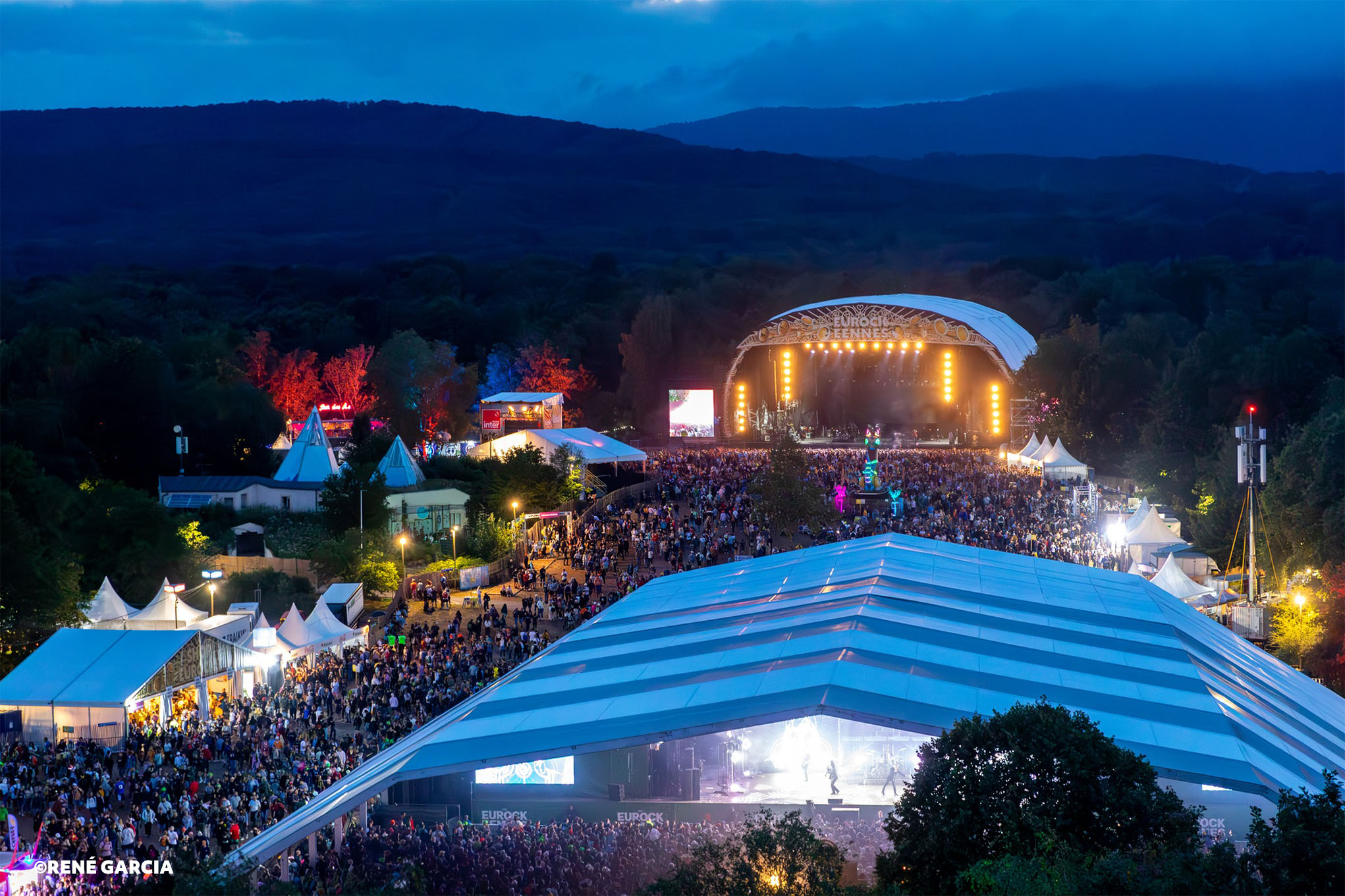 Vue d'ensemble du site des Eurockéennes de Belfort 2023