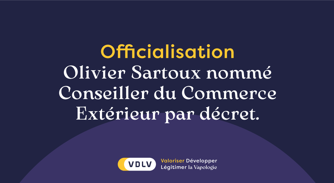 Olivier Sartoux, nommé Conseiller du Commerce Extérieur de la France